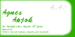 agnes apjok business card